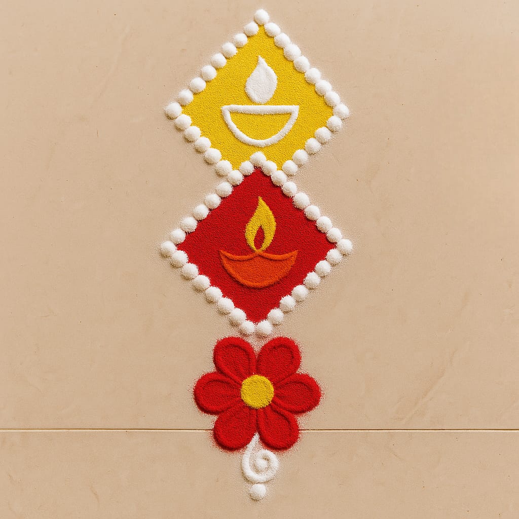 Simple Diya Rangoli